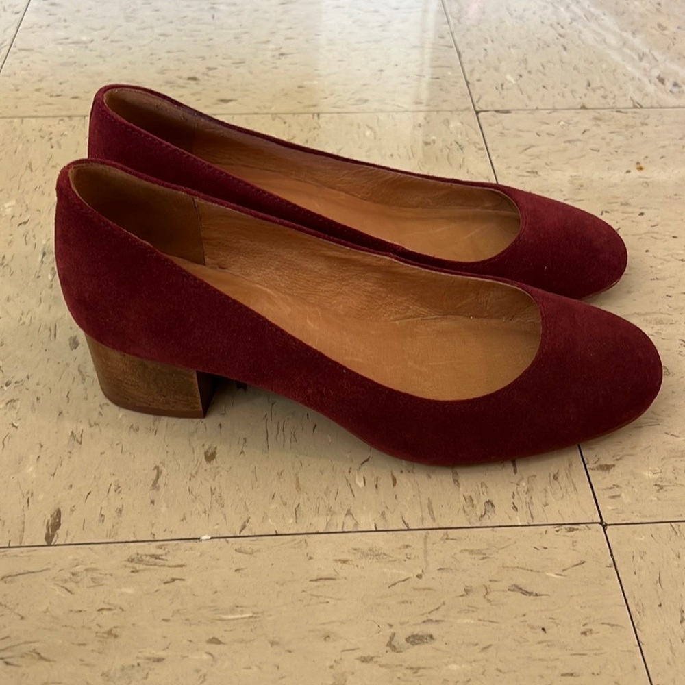 Madewell Ella Pump Suede Dark Merlot Size 7